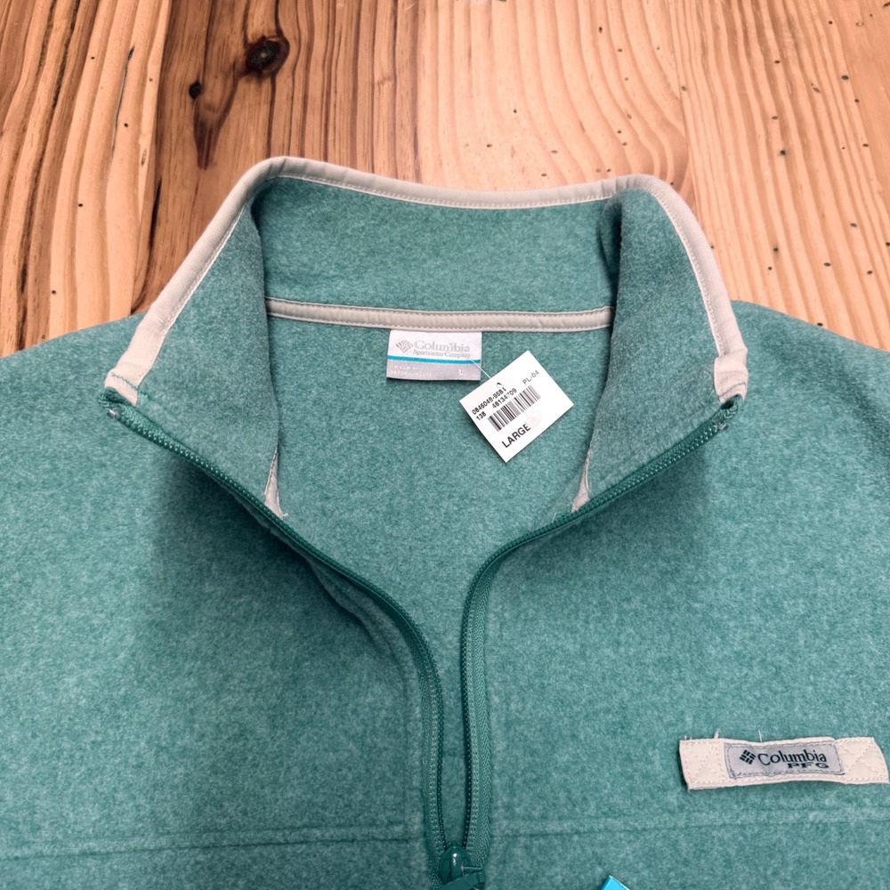 Columbia Harborside Fleece Vest Womens Large Green PFG Full Zip FL1006-962 NEW - Picture 2 of 11